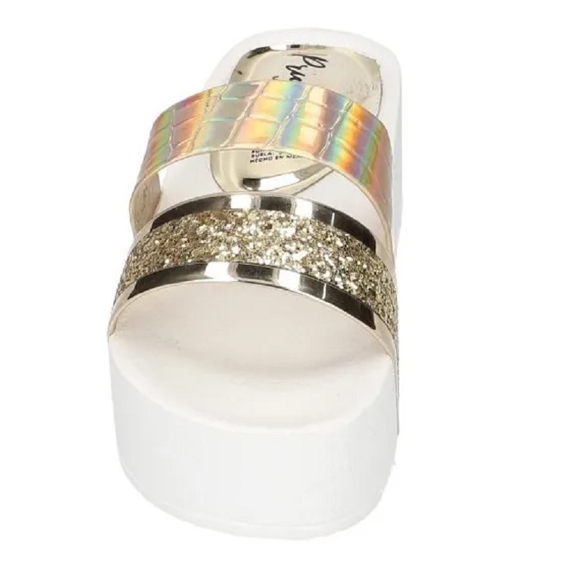 Sandalias Zapatos Mujer Tacon Zapatillas Plataforma 22 /z Dorado