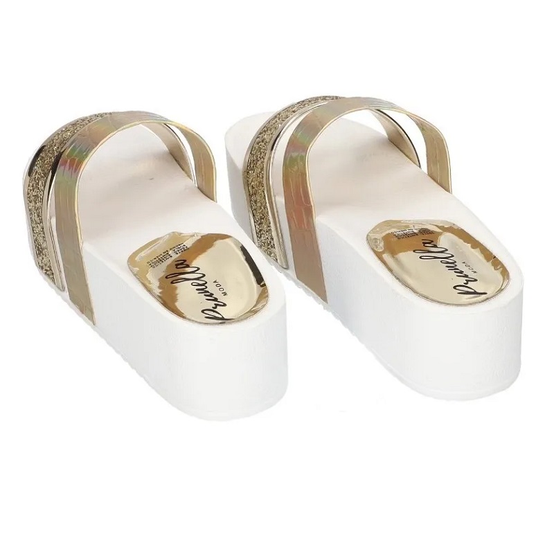 Sandalias Zapatos Mujer Tacon Zapatillas Plataforma 22 /z Dorado