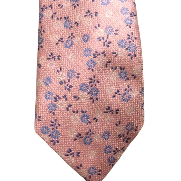 Corbata Caballero Elegante Rosa Con Flores Moderna