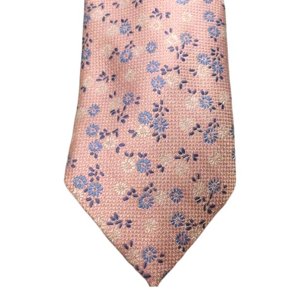 Corbata Caballero Elegante Rosa Con Flores Moderna