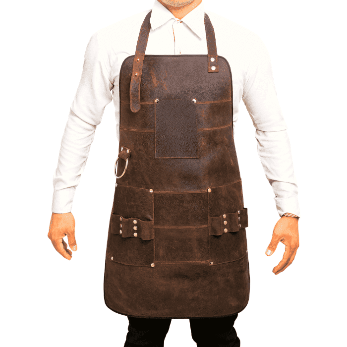 Mandil Delantal Cuero Piel  Bar Parrillero