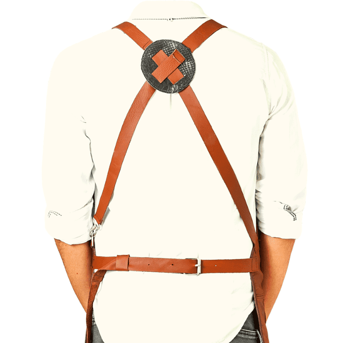 Mandil Delantal Cuero Piel  Bar Parrillero