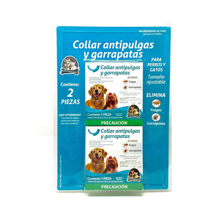 2 Collares Antipulgas Para Mascotas Wilson & Watson 553759 - Blanco