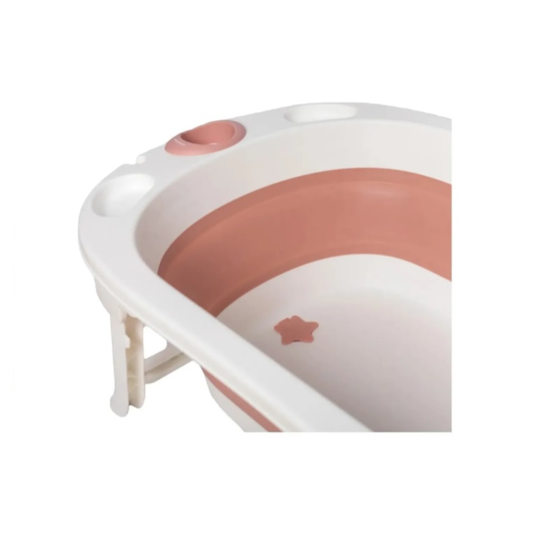 Bañera Para Bebe Tina De Baño Plegable Con Cojín Soporte. Rosa