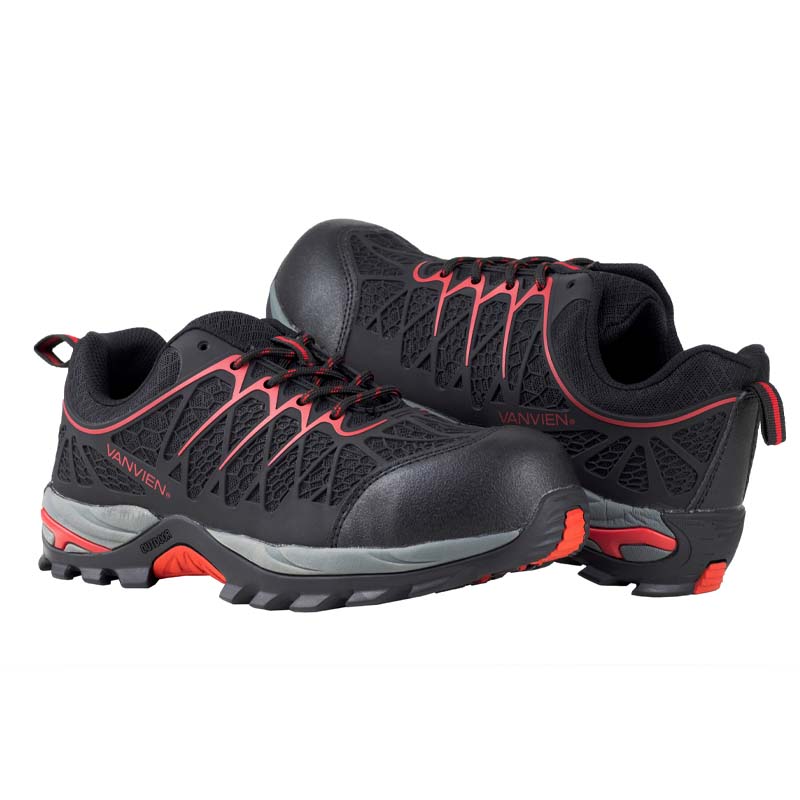 TENIS INDUSTRIALES VAN VIEN CASQUILLO POLICARBONATO DIELECTRICO VVFI0005 NEGRO ROJO