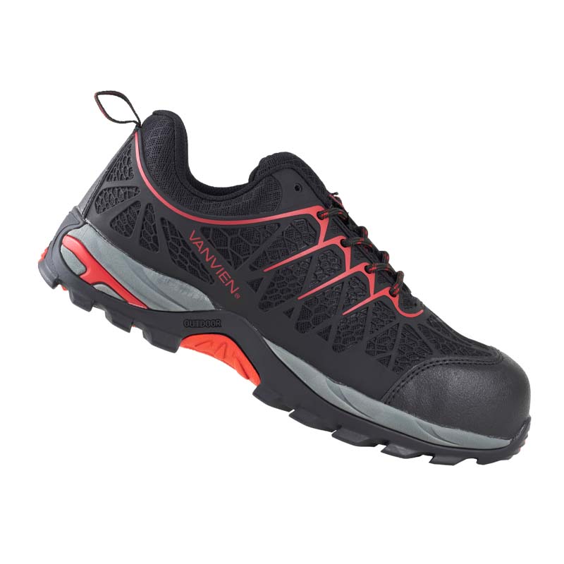 TENIS INDUSTRIALES VAN VIEN CASQUILLO POLICARBONATO DIELECTRICO VVFI0005 NEGRO ROJO