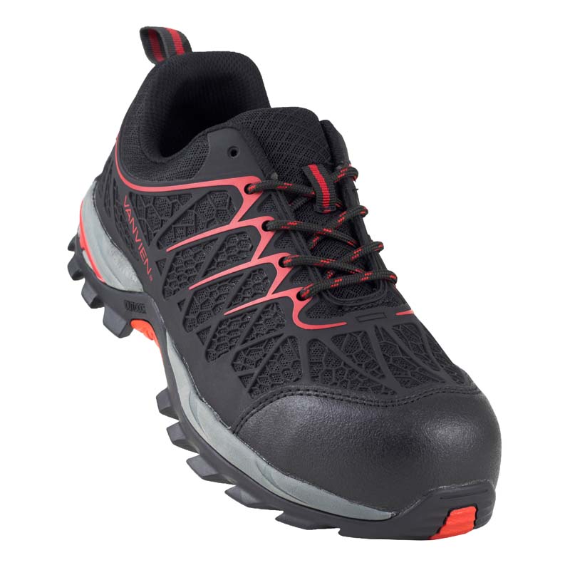TENIS INDUSTRIALES VAN VIEN CASQUILLO POLICARBONATO DIELECTRICO VVFI0005 NEGRO ROJO