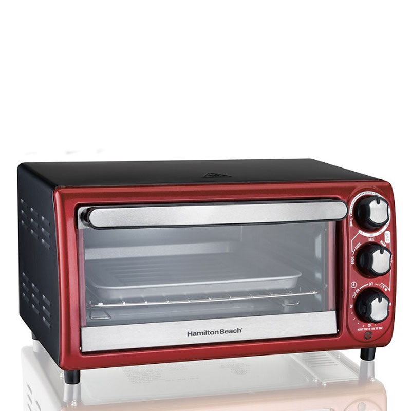 HORNO TOSTADOR HAMILTON BEACH 31146 4 REBANADAS ROJO