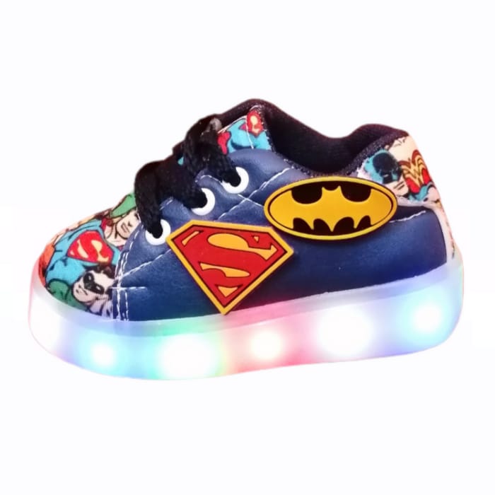 Tenis de luces Led para ni os de personaje Superheroes