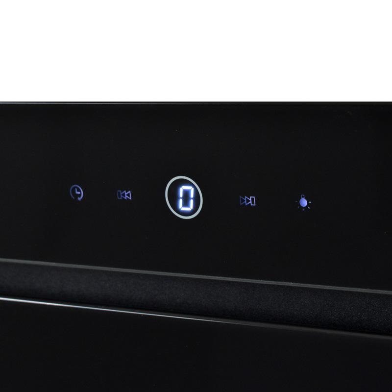 Campana extractora de cocina de 90cm SUPRA BARI con cristal templado en color negro