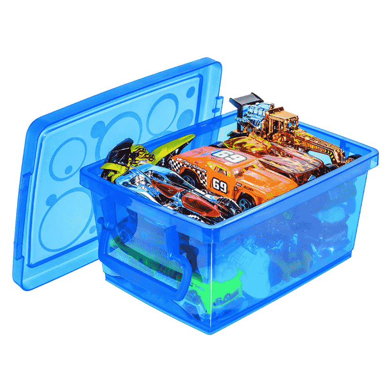Mini Organizador De Plástico Con Bloqueo 650ml Color Azul Ordene