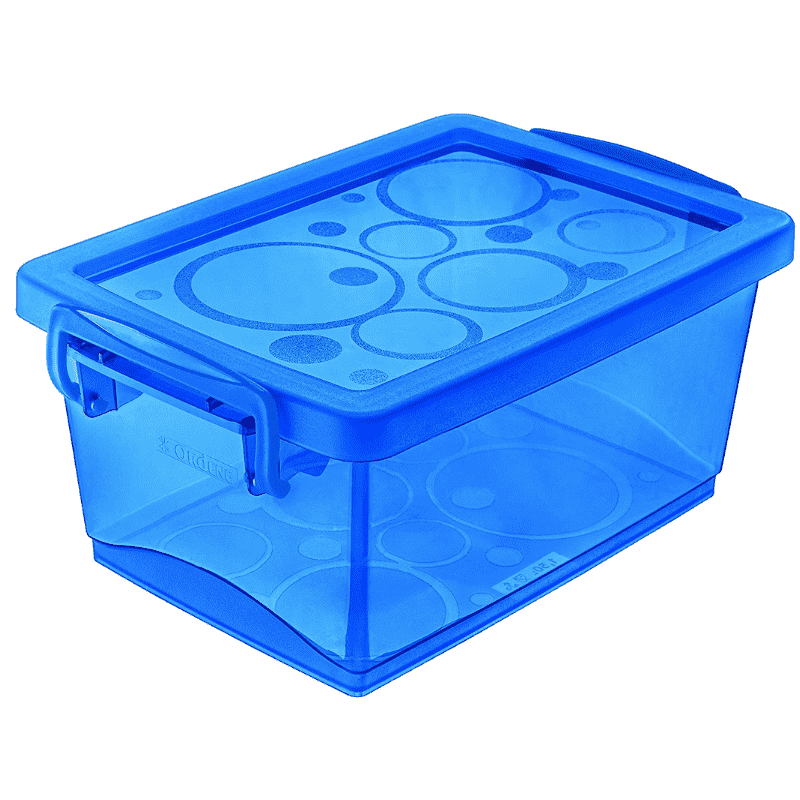 Mini Organizador De Plástico Con Bloqueo 650ml Color Azul Ordene