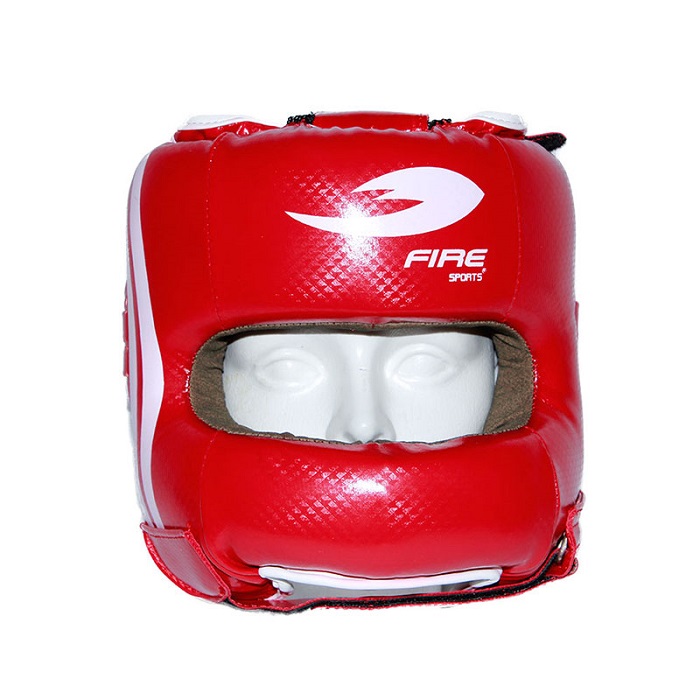 Careta Box Barra Fire Sports® Pvc Protector Cabeza Rojo