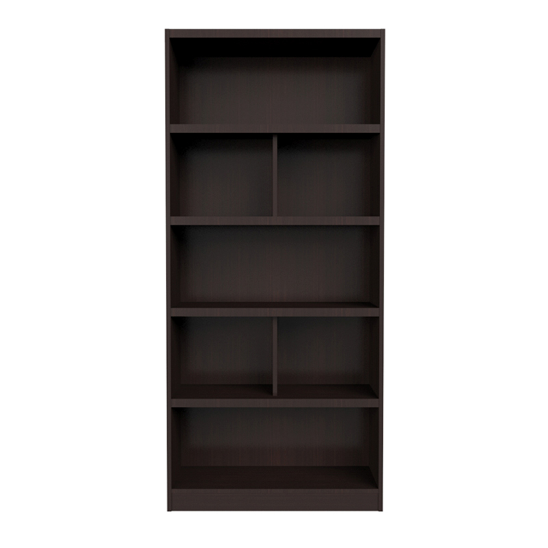 Librero 80cm Madera Nikola Chocolate 5entrepaños Organizador