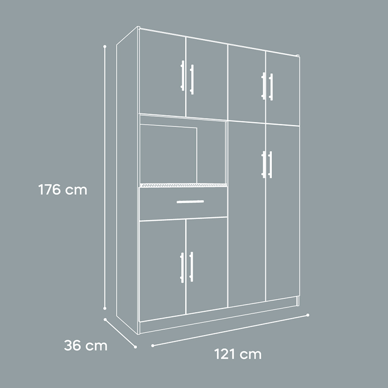 Alacena 121cm De Madera Suiza Chocolate Mueble De Cocina 3098