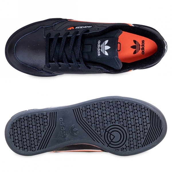 JS TENIS ADIDAS CONTINENTAL 80 NEGRO C/ NARANJA (EG6821)