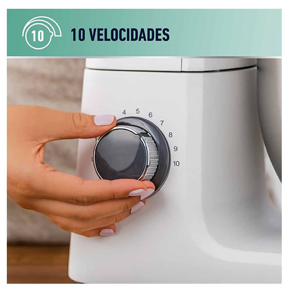 Batidora Planetaria Con 10 Velocidades 1000W Oster FPSTSMPL3W - Blanco