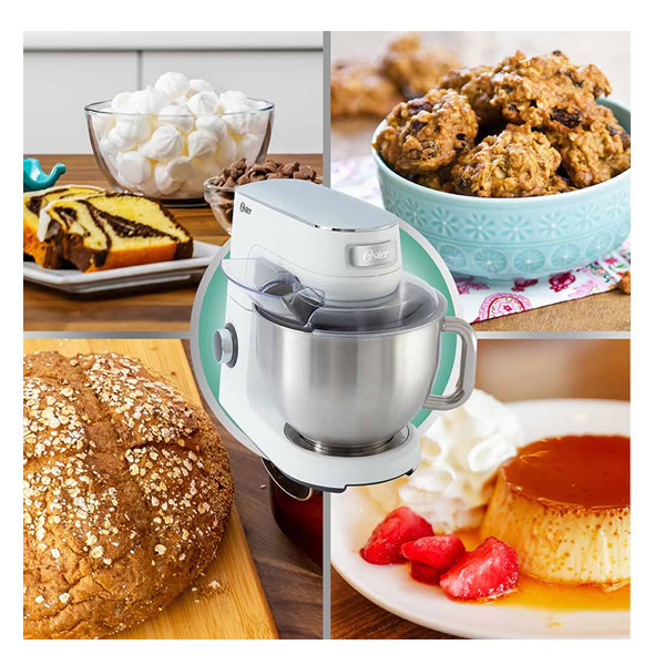 Batidora Planetaria Con 10 Velocidades 1000W Oster FPSTSMPL3W - Blanco