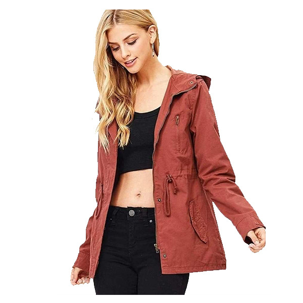 Gabardina para mujer cazadora con gorro chamarra