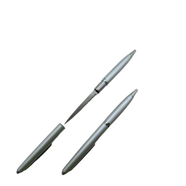 Pluma Abrecartas Discreta Gris