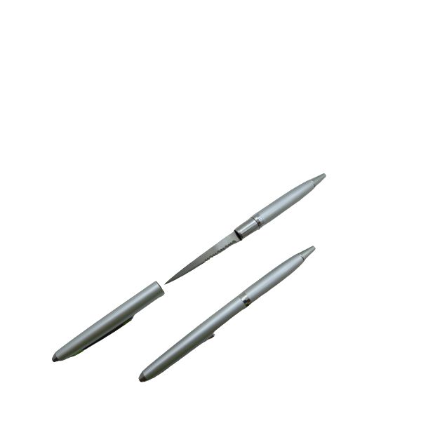 Pluma Abrecartas Discreta Gris