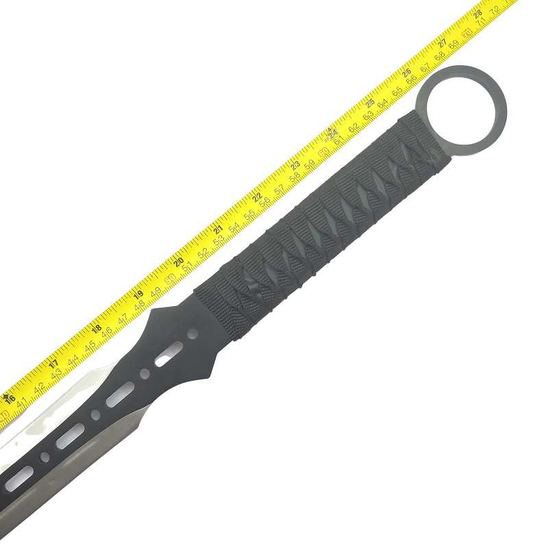 NINJATO CON 2 KUNAIS Y FUNDA FULL TANG NEGRO