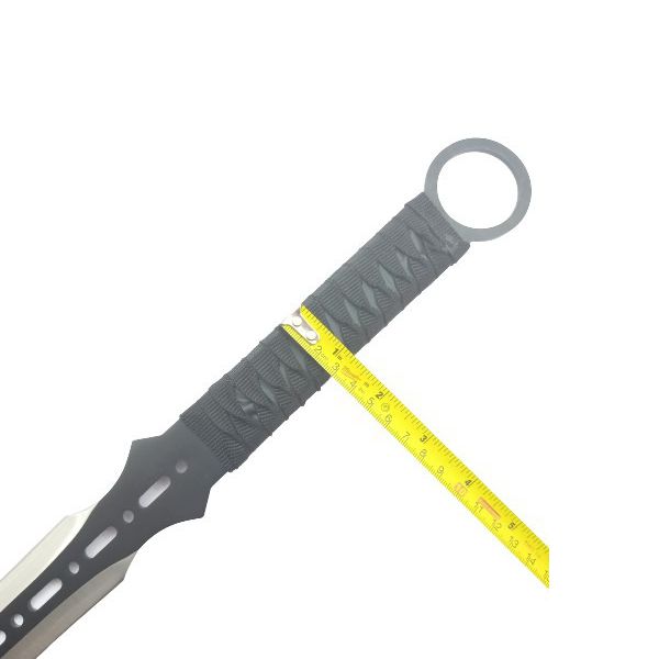 NINJATO CON 2 KUNAIS Y FUNDA FULL TANG NEGRO