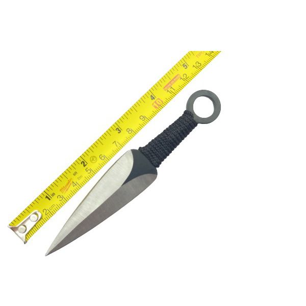 NINJATO CON 2 KUNAIS Y FUNDA FULL TANG NEGRO