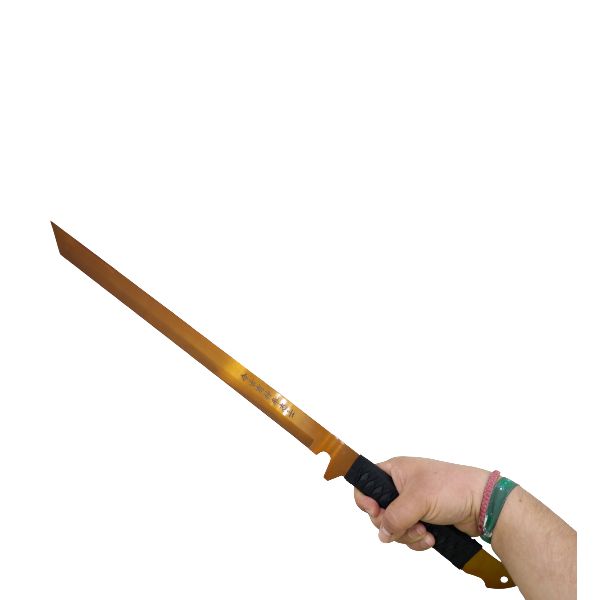 NINJATO ACERO INOXIDABLE Y FUNDA FULL TANG DORADO