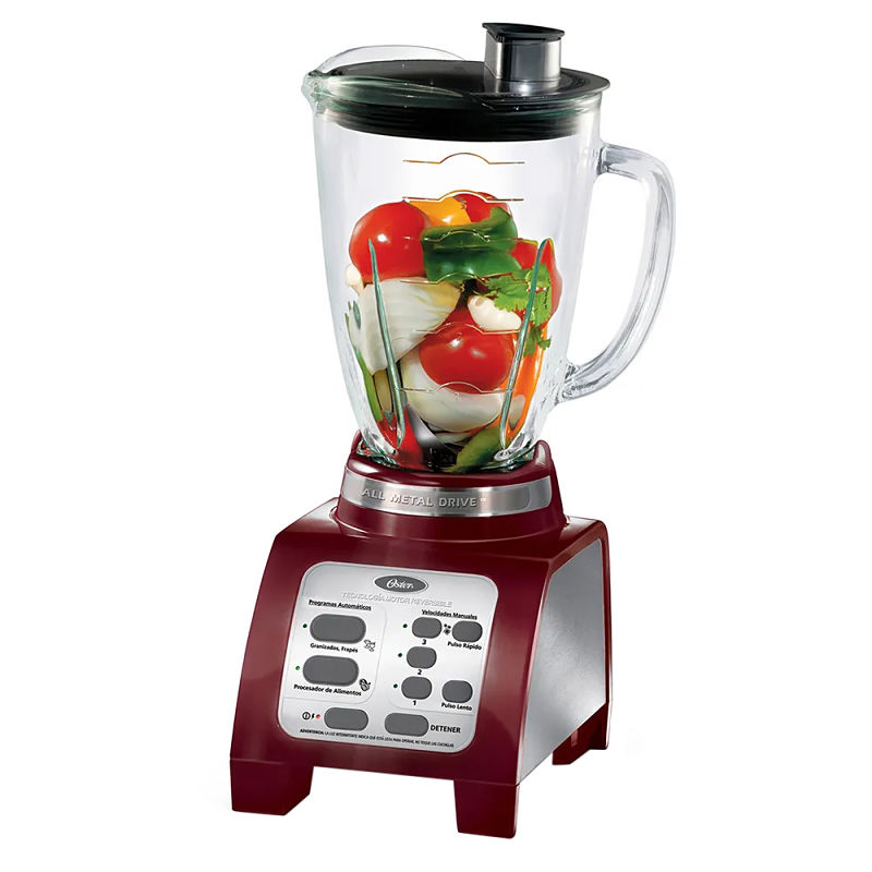 Licuadora Roja con Vaso de Vidrio de 1.5L OSTER BRLY07-R00-013