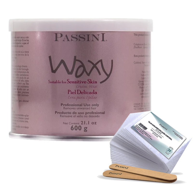 Cera Epilatoria Para Piel Delicada Waxy Passini 600 G C/telas Cera Depilatoria