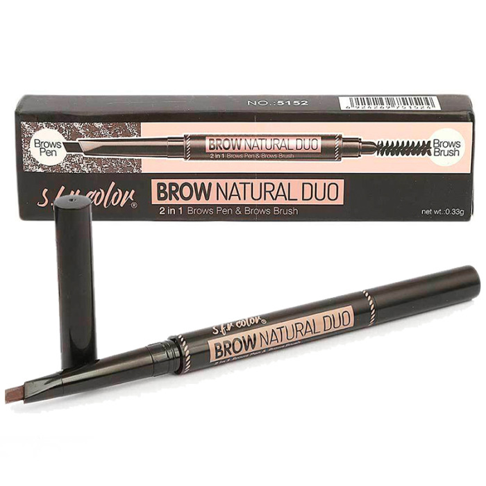 Lápiz Con Cepillo Para Cejas Brow Natural Duo 2 En 1