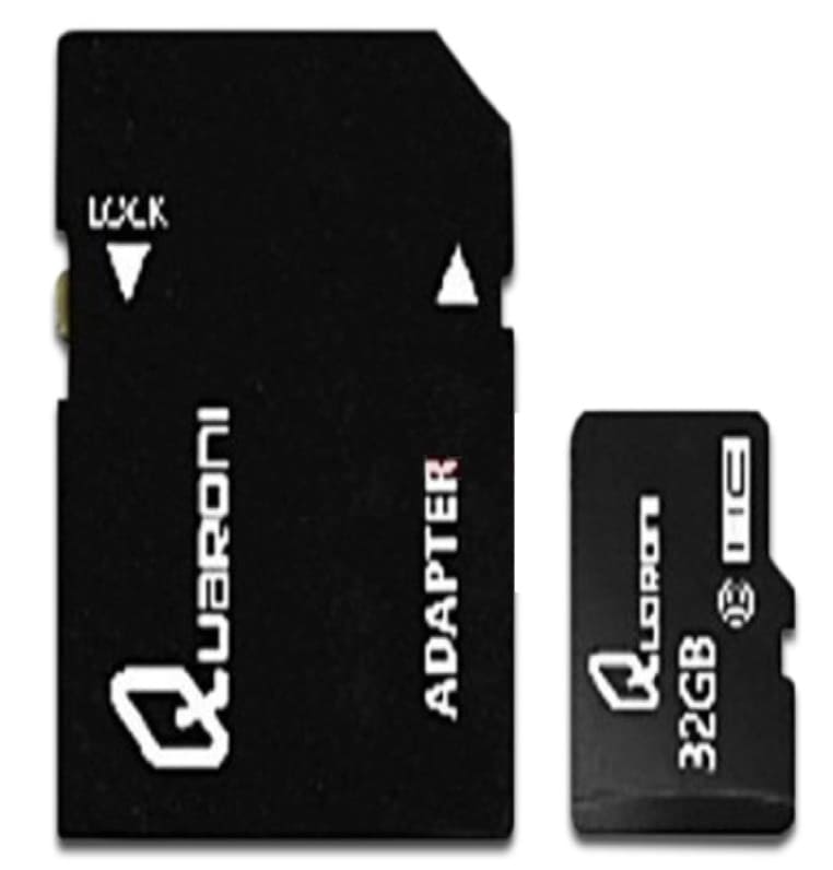 MEMORIA QUARONI MICRO SD/HC 32GB CLASE 10 C ADAPTADOR QMS10A-32G CEL CAMARAS VIDEO DEPORTE NEGRO PC