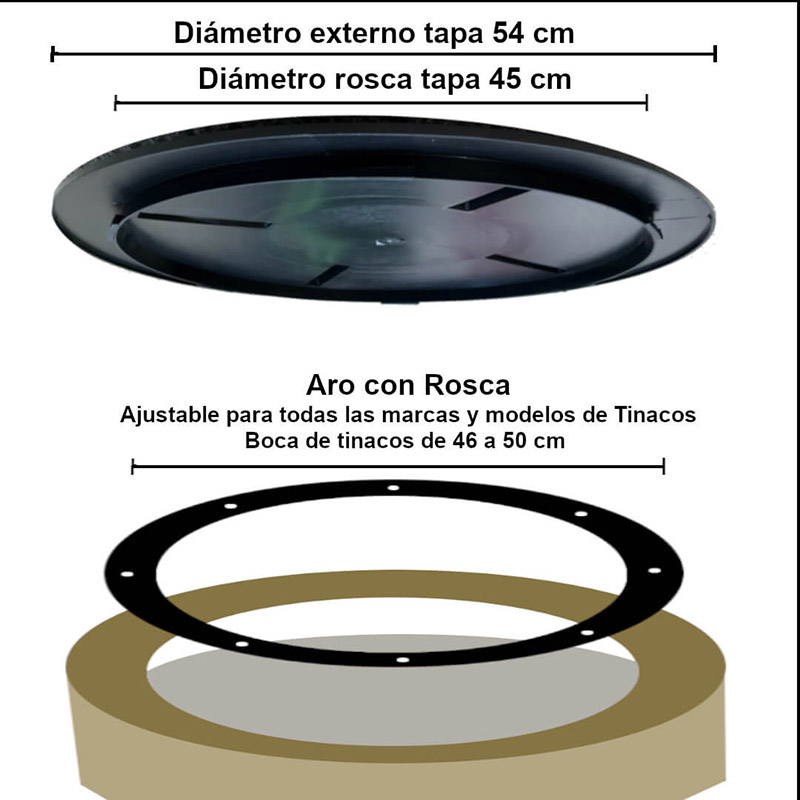 Tapa Para Tinaco Universal | Incluye Aro De Sujeción