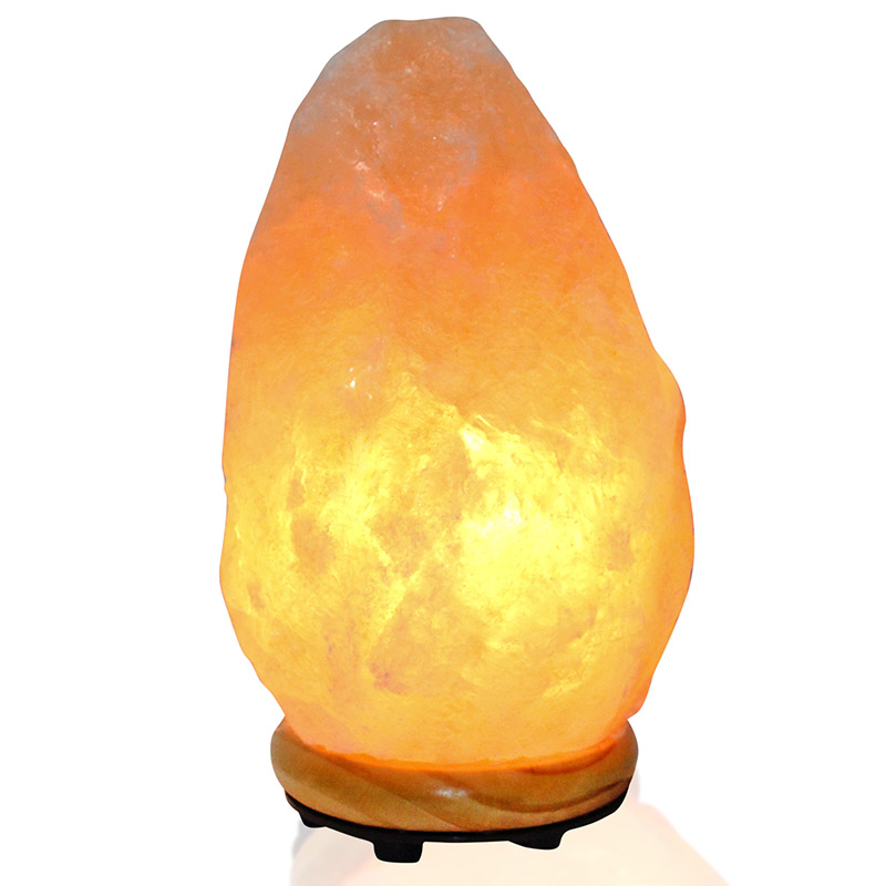 Lámpara de Sal Rosa del Himalaya para decoración del hogar, Cristal Natural que sirve para decorar como lampara de mesa, para sala, recamara o cuarto.