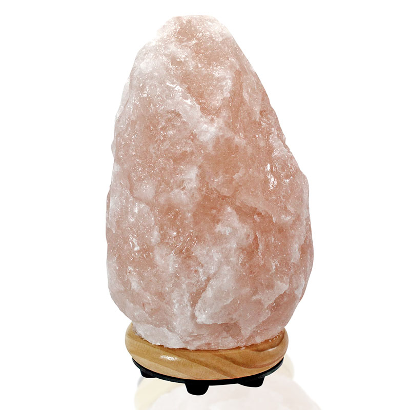 Lámpara de Sal Rosa del Himalaya para decoración del hogar, Cristal Natural que sirve para decorar como lampara de mesa, para sala, recamara o cuarto.