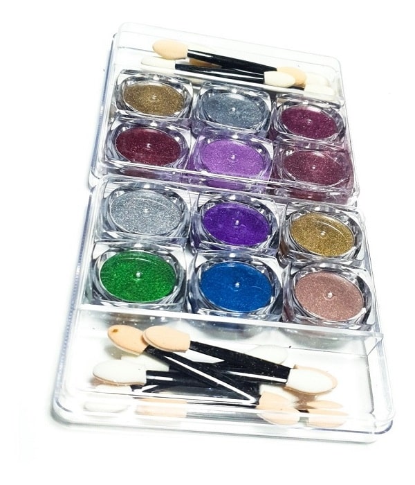 Efecto Espejo 12 Polvos Para Uñas + 12 Aplicadores,