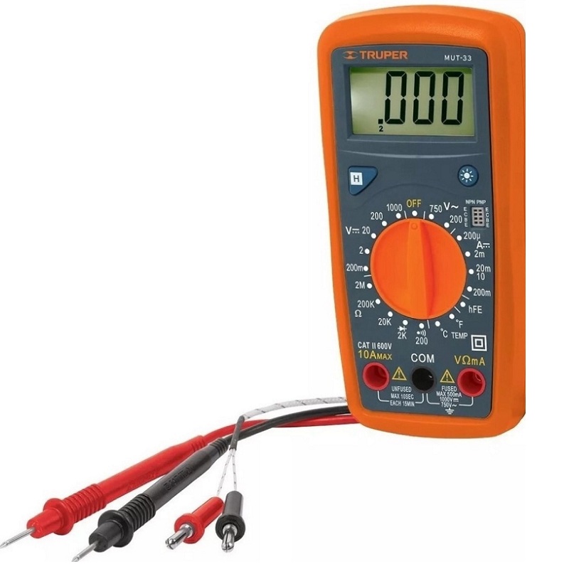 MULTIMETRO DIGITAL TRUPER PROFESIONAL PARA ELECTRICISTA ELECTRONICA