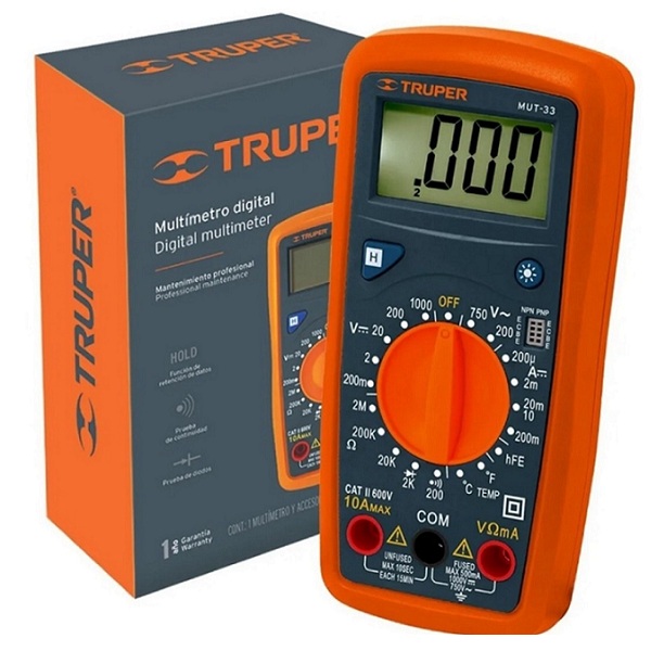 MULTIMETRO DIGITAL TRUPER PROFESIONAL PARA ELECTRICISTA ELECTRONICA