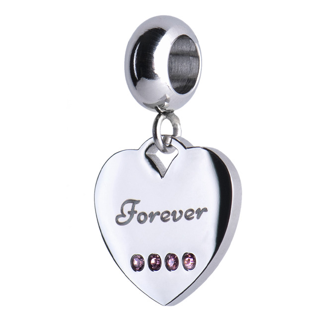 LuckyLy Charm Corazón Forever - Plata, Oro Rosa