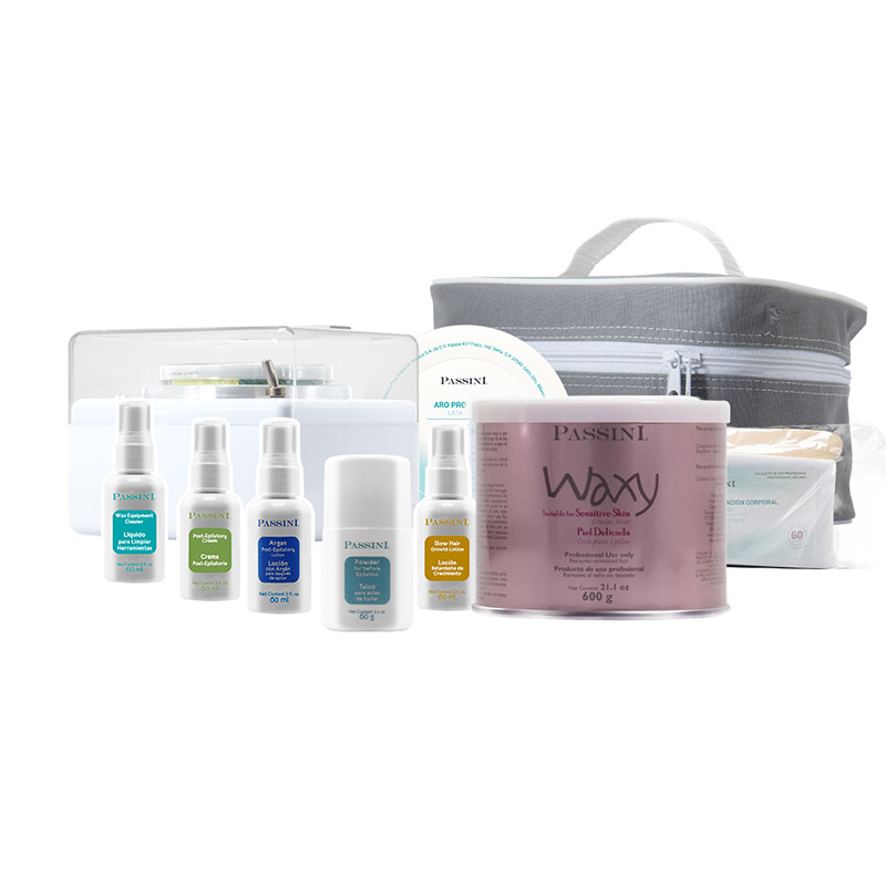 Kit De Depilación Profesional para piel sensible Ceramatic Waxy Passini 600gr 
