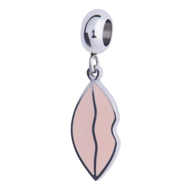 LuckyLy Charm de Beso Lips - Plata, Oro Rosa