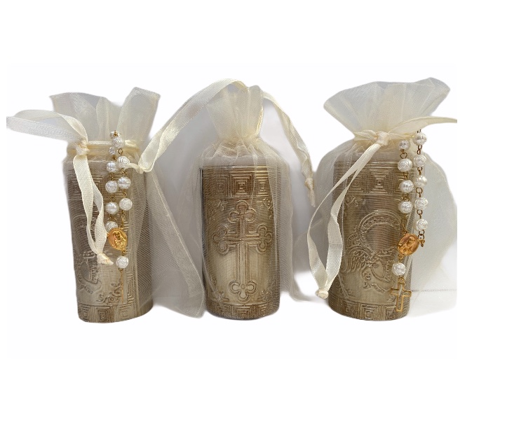 12 Mini Velas Cirios Recuerdos Bautizo, Comunión, Confirmación