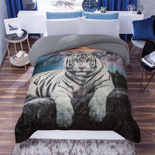 Cobertor Matrimonial Borrega/Invernal Tigre Blanco Concord 