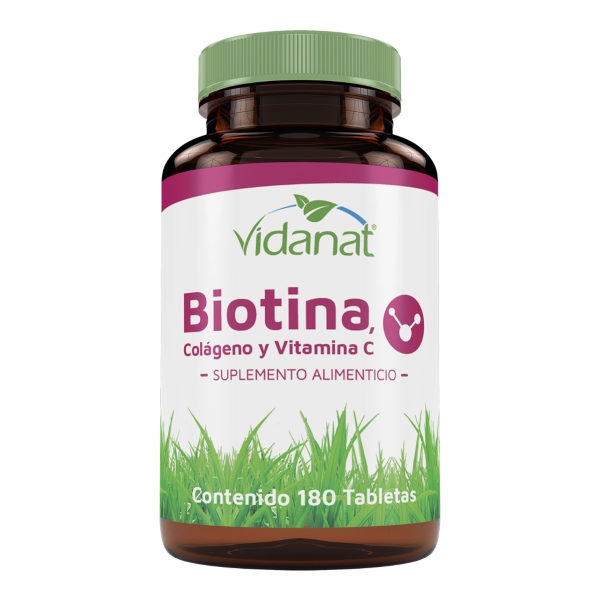 Biotina colágeno y vit c 180 tab Vidanat