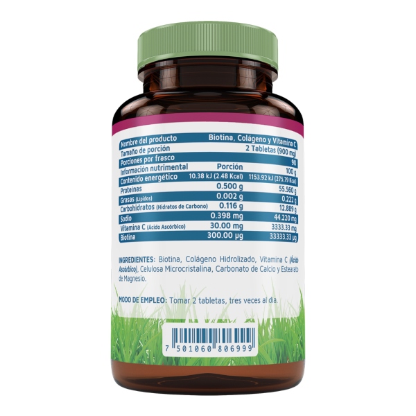 Biotina colágeno y vit c 180 tab Vidanat