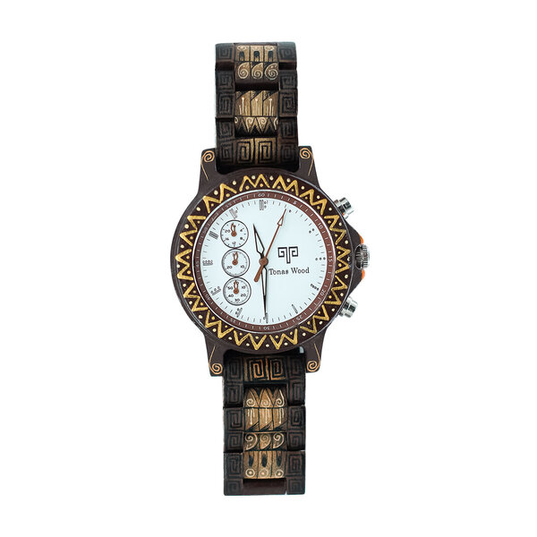 Reloj Alebrije by Tonas Wood Unisex Color Café Tikal 