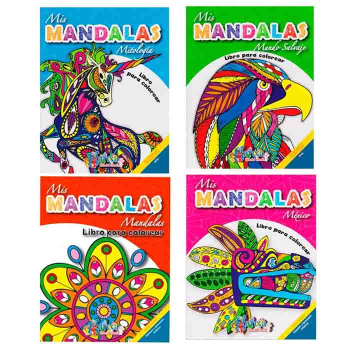 4 Libros Mandalas Iluminar Colorear Anti Estres Relajantes