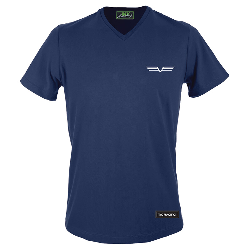 T-Shirt Cuello V algodón peinado con logo MXR V al frente