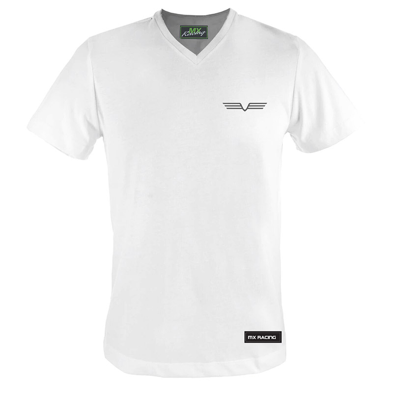 T-Shirt Cuello V algodón peinado con logo MXR V al frente